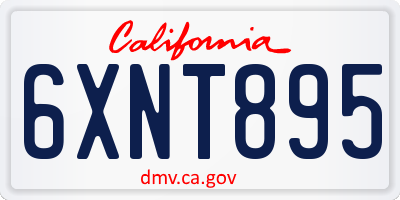 CA license plate 6XNT895