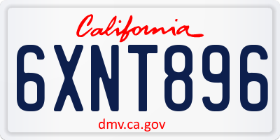CA license plate 6XNT896