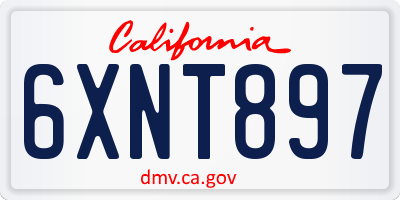 CA license plate 6XNT897