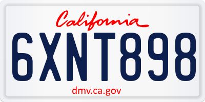 CA license plate 6XNT898