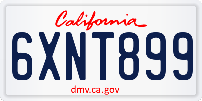 CA license plate 6XNT899
