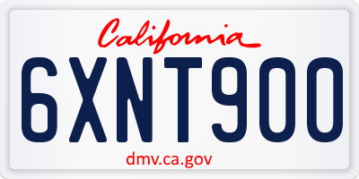 CA license plate 6XNT900