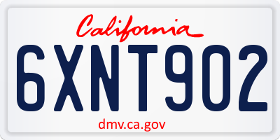 CA license plate 6XNT902