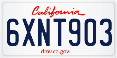 CA license plate 6XNT903