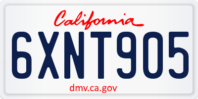 CA license plate 6XNT905