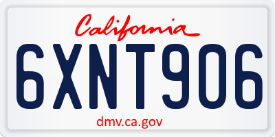 CA license plate 6XNT906