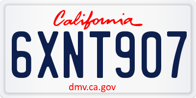 CA license plate 6XNT907