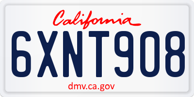 CA license plate 6XNT908