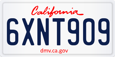 CA license plate 6XNT909
