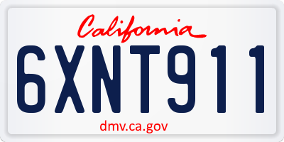 CA license plate 6XNT911