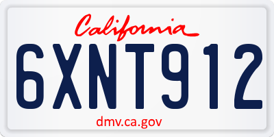 CA license plate 6XNT912