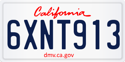 CA license plate 6XNT913