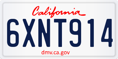 CA license plate 6XNT914