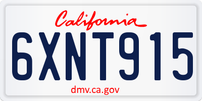 CA license plate 6XNT915