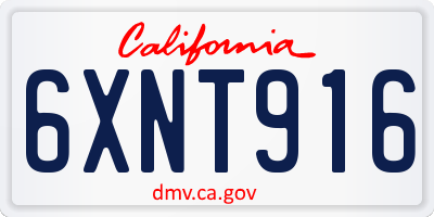 CA license plate 6XNT916