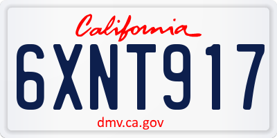 CA license plate 6XNT917