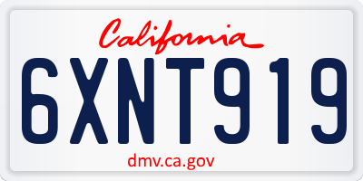 CA license plate 6XNT919