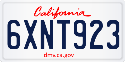 CA license plate 6XNT923