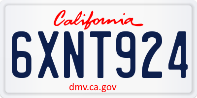 CA license plate 6XNT924