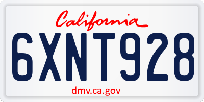 CA license plate 6XNT928