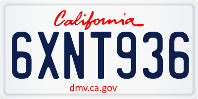 CA license plate 6XNT936