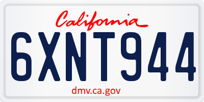 CA license plate 6XNT944