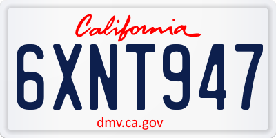 CA license plate 6XNT947