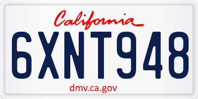 CA license plate 6XNT948