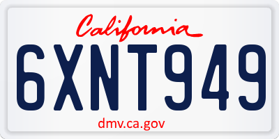 CA license plate 6XNT949