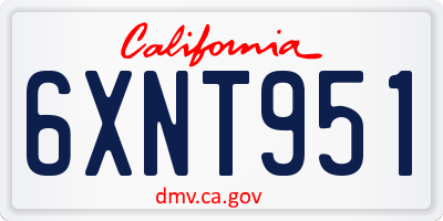 CA license plate 6XNT951