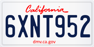 CA license plate 6XNT952