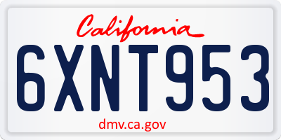 CA license plate 6XNT953