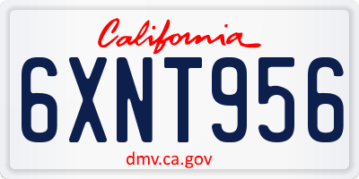 CA license plate 6XNT956