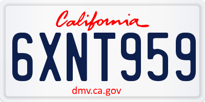 CA license plate 6XNT959