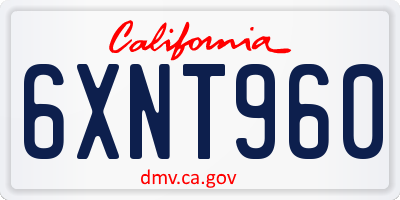 CA license plate 6XNT960
