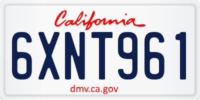 CA license plate 6XNT961