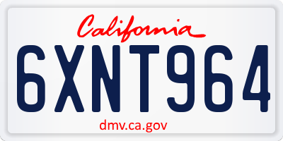 CA license plate 6XNT964