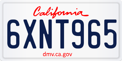 CA license plate 6XNT965