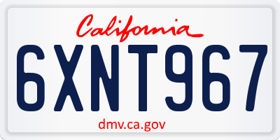 CA license plate 6XNT967