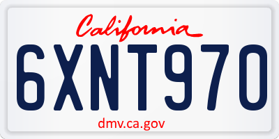 CA license plate 6XNT970