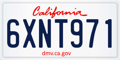 CA license plate 6XNT971