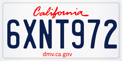 CA license plate 6XNT972