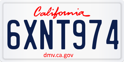 CA license plate 6XNT974
