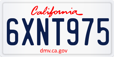 CA license plate 6XNT975