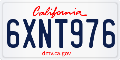 CA license plate 6XNT976