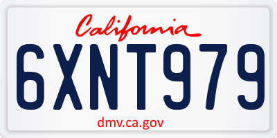 CA license plate 6XNT979
