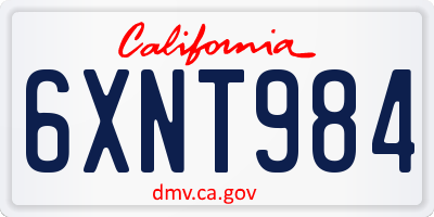 CA license plate 6XNT984