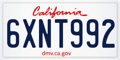 CA license plate 6XNT992