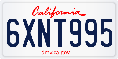 CA license plate 6XNT995