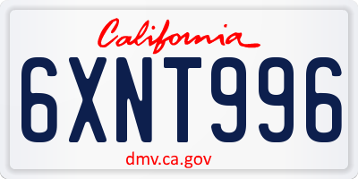 CA license plate 6XNT996